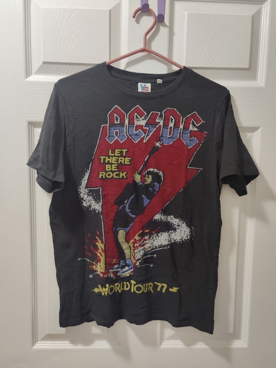 AC/DC Other - AC/DC Black Graphic Tee with Red and Yellow Tour Design